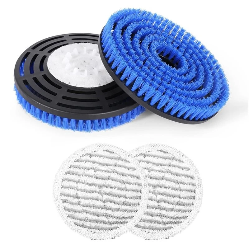 T19C For Shark Steam And Scrub Mop S7000 2 Brush Heads +2 Microfiber Pads