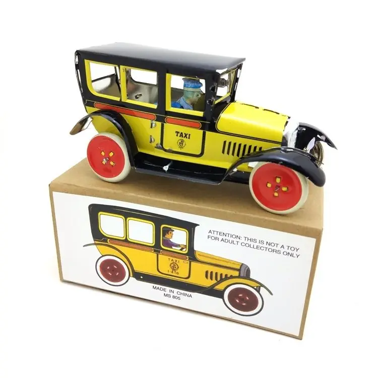 M805PAYA Red Yellow Taxi 8090 Nostalgic Theme Personalized Decoration Creative Gift Iron Sheet Toy