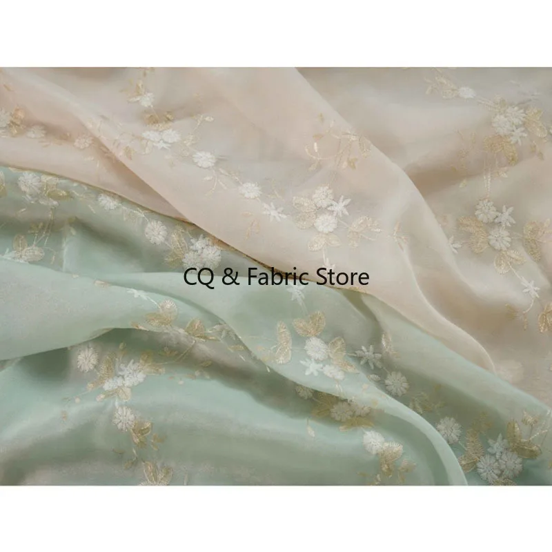 Soft flwoer Embroidered Floral Lace Fabric for Women's Dresses Skirt Apparel Sewing Fabric 1 Meter