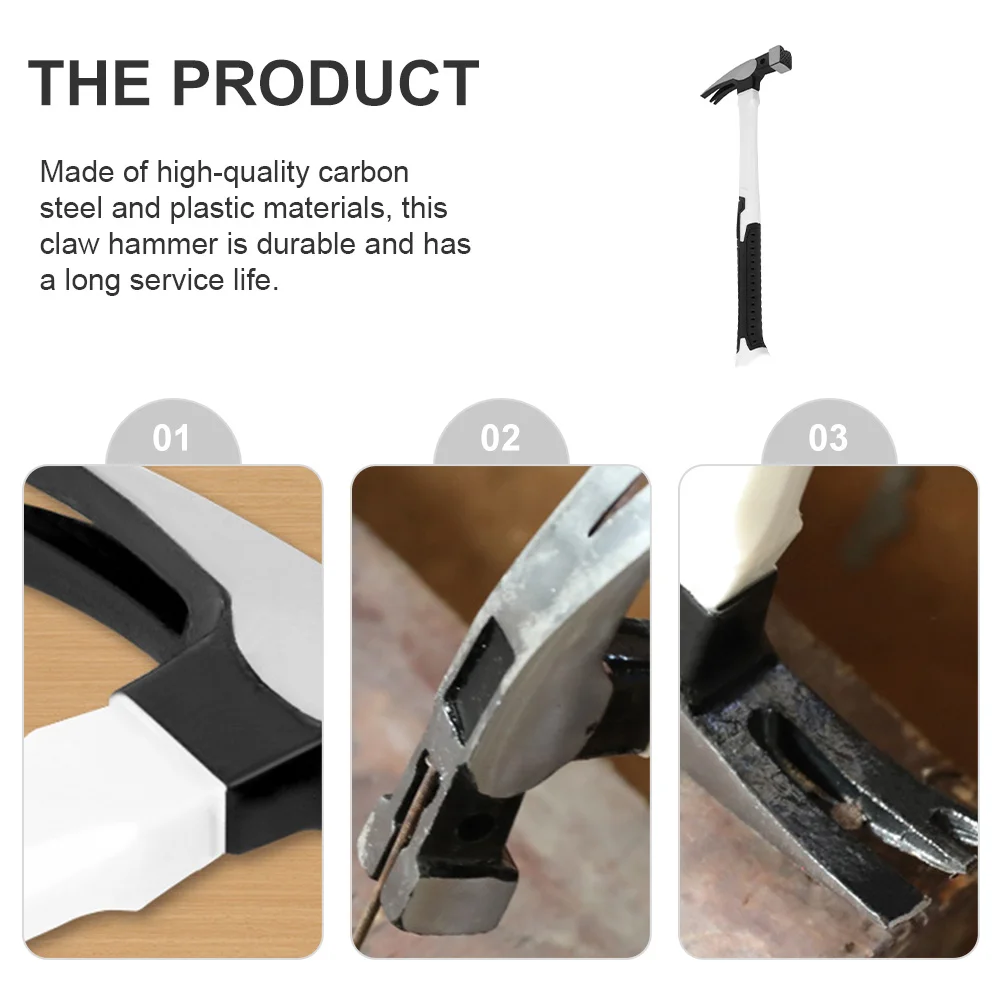 

Anti-Skid Claw Hammer Carbon Steel Non-Slip Handle For Carpentry Woodworking Home Repair Multi-Purpose Nailing Tool Hammer