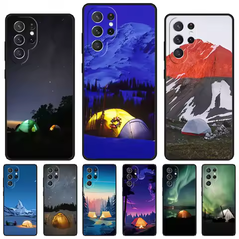 Camping Mountain phone case For Samsung Galaxy S24 S23 S22 Ultra Note 10 20 Plus S8 S9 S10 S20 S21 FE Cover