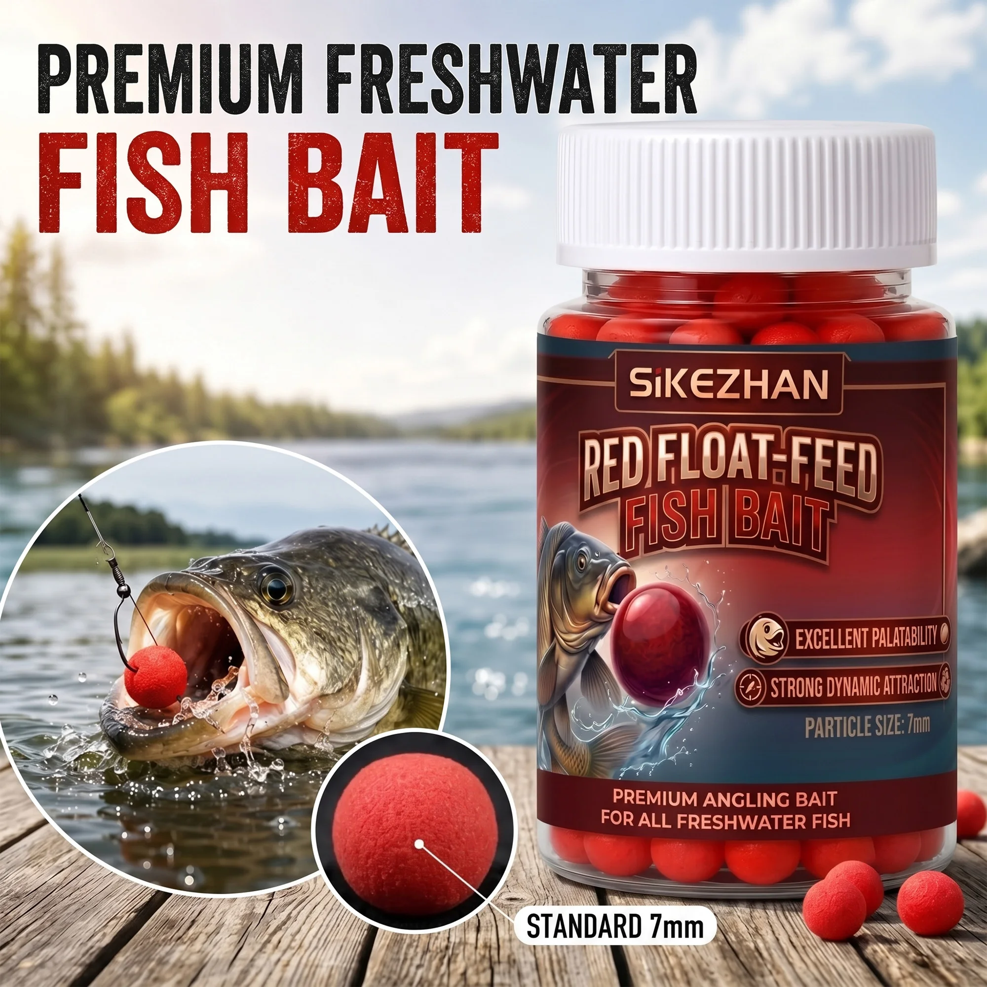 Pellets d'appât flottants rouges 4mm 7mm, super flottants, parfum attractif pour la truite et la carpe, équipement durable pour pêcheurs professionnels
