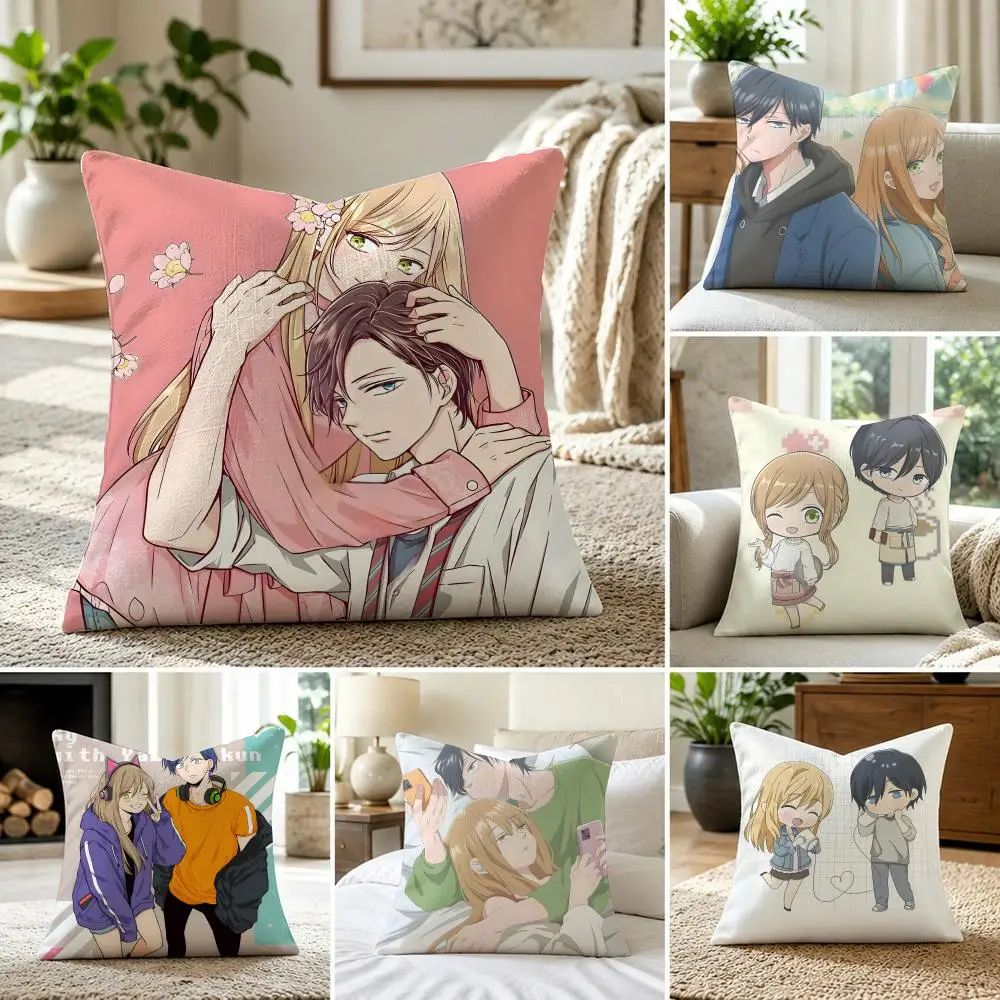 Anime My Love Story With Yamada-kun At Lv999 Cushion Cover Linen, washable  soft. Perfect for sofas, beds  home decor.