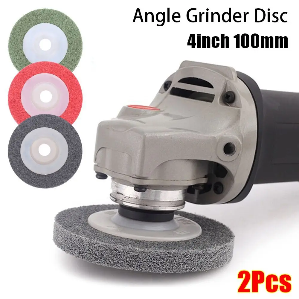 

2Pcs New Round Sanding Disc Angle Grinder Disc Nylon Fiber 9P Hardness Polishing Wheel 4inch 100mm Non Woven Grinding Pad