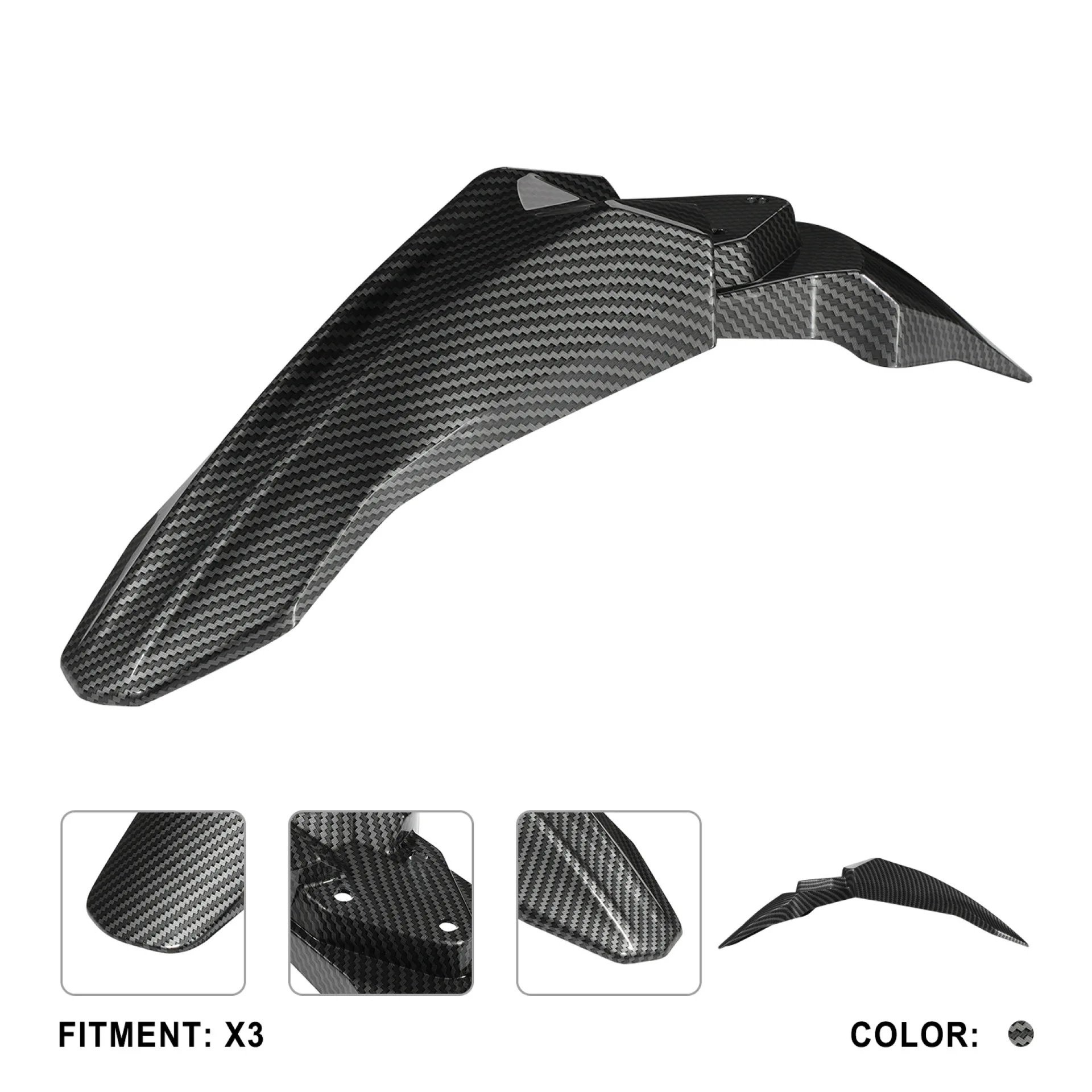 Carbon Fiber Pattern Front Fender Replacement Kit for Talaria Sting X3 Motorcycle (PP Material)