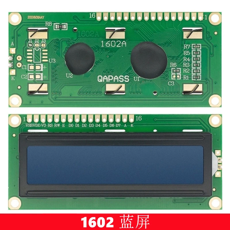 블루 스크린 그린 스크린 LCD 스크린, 백라이트 LCD 1602 디스플레이, 블루 5V 화이트 폰트, 1602A