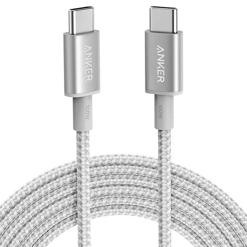 Anker USB-C to USB-C Cable, 100W Fast Charging Cable 6FT，1.8m Silver For iPhone 17 Series, MacBook Pro 2020, Pixel, and More