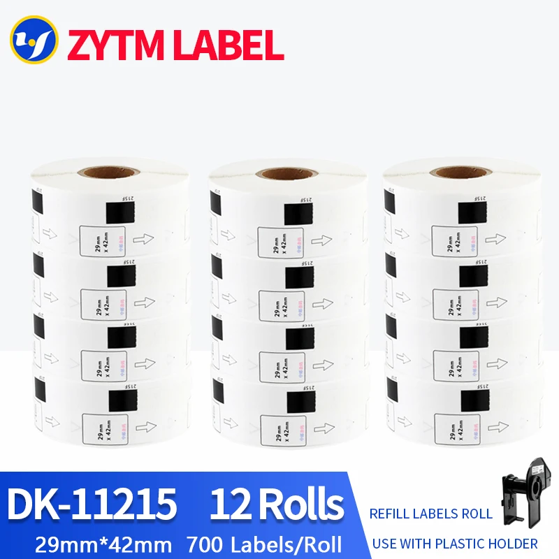 12Rolls Compatible DK-11221/DK-11218/DK-11219/DK-11215/DK-22210/DK-22211/22214 Label for Brother Thermal Printer QL-700/800
