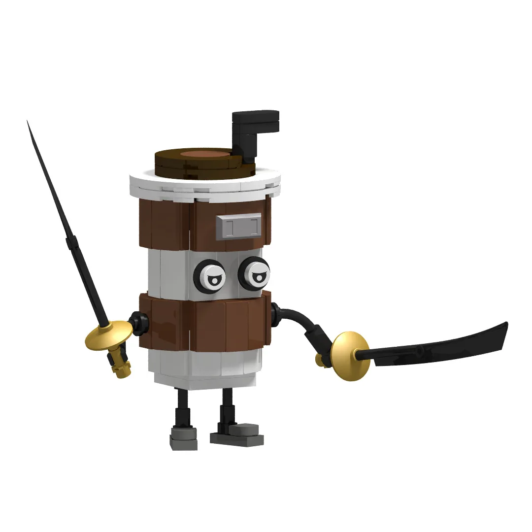 Italienische Brainrot Capuccino Assassino Brickheadz Bausteine Kaffee Ninja Kreative MOC Spielzeug für Kinder