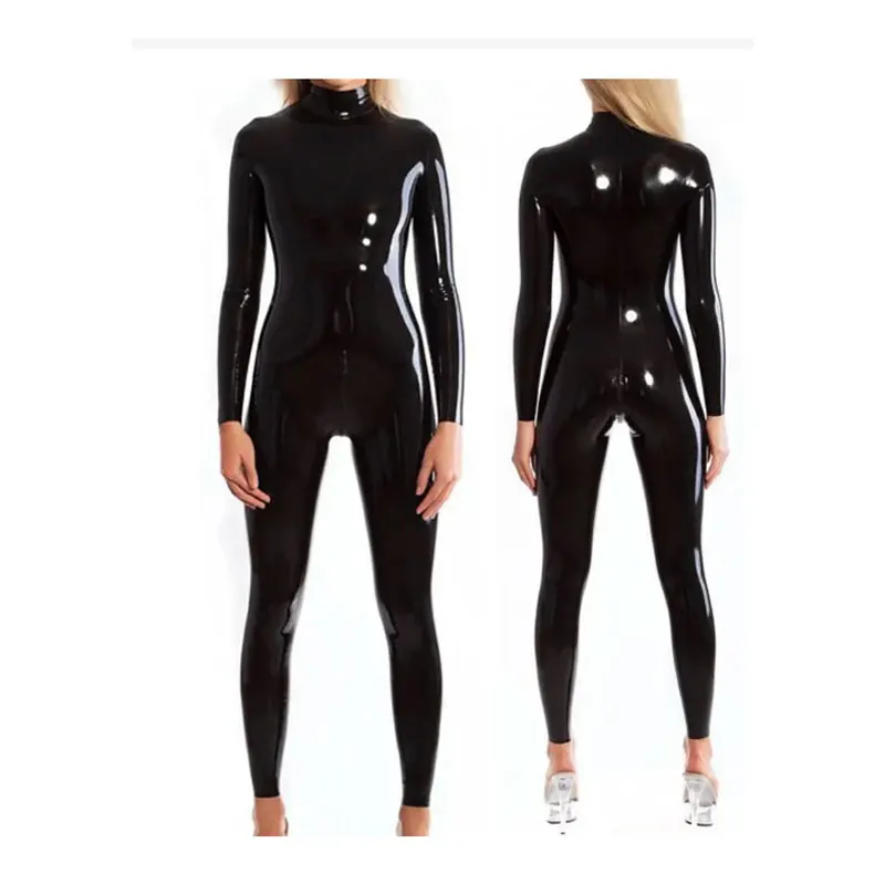 Sexy Hot Selling Black Latex Clothing Rubber fetish Men and Women Tight Bodysuit Handmade Customizable Colors and Styles