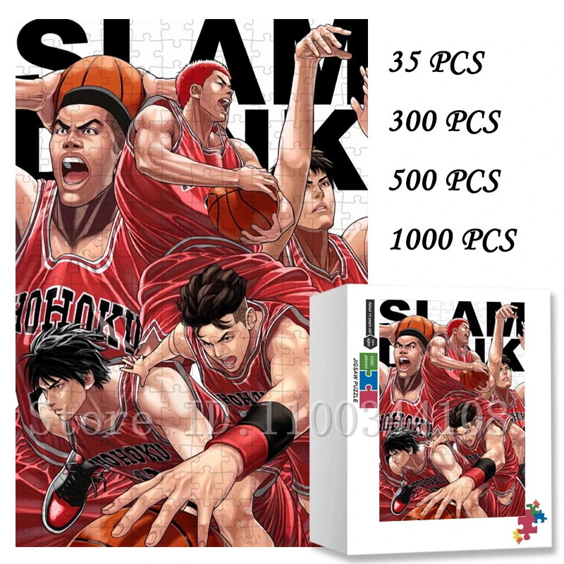 Slam Dunk Puzzles Unique Gifts for Anime Lovers 300/500/1000 Pieces Jigsaw Puzzles Parent-Child Interactive Game Toys