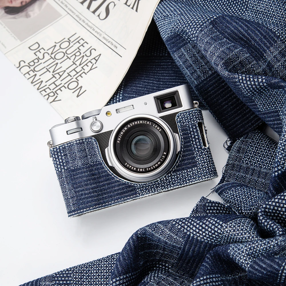 

Fresh Blue Denim X100VI Camera Case Handmade X100VI Protective Case for Fujifilm Fuji X100VI Case Bag Camera Bag Box Accessories