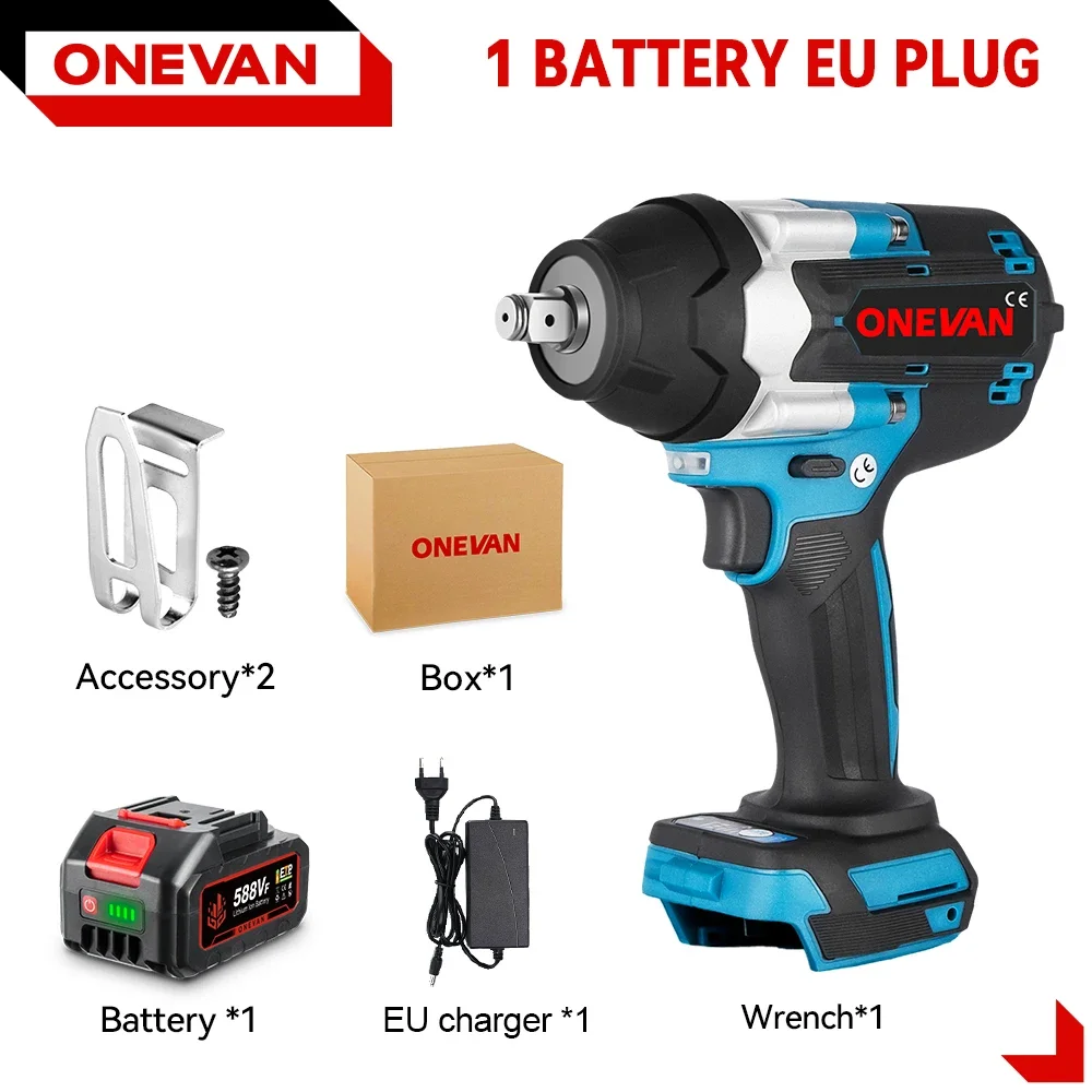 Bürstenloser 1800 N.M elektrischer Schlagschrauber 1/2 Zoll Akku-Drehmomentschlüssel Schraubendreher Auto Reparatur Elektrowerkzeug für Makita Akku Pin