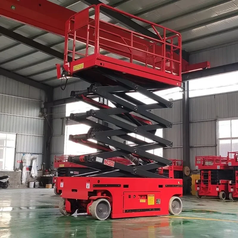 Adjustable Scissor Lift Electric Hydraulic Mobile Lifting Platform Aerial Work Vehicle Cargo Elevator for Versatile Use Hot