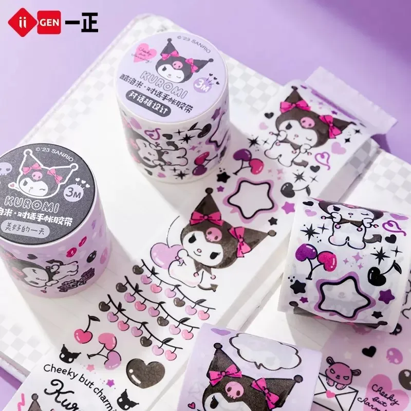 

Скотч васи Sanrio Kuromi, милые наклейки Cinnamoroll, бутылки для воды, детские игрушки, мультяшные награды, чехлы для телефонов, наклейки для блокнотов