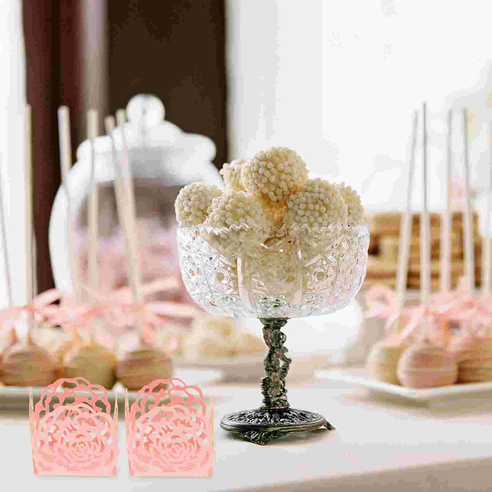 

50 Pcs Dessert Chocolate Tray Cups Liners Paper Mini Bars Candy Decoration