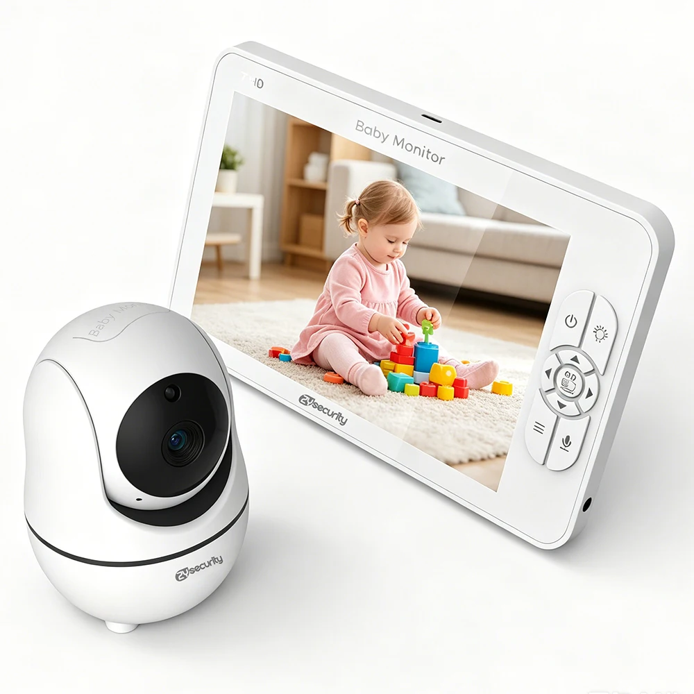 

7 Inch 1080P PTZ Nanny Camera Baby Monitor No WiFi 2-Way Audio Night Vision Pan-Tilt-Zoom 4000mAh Battery BabySitter Cameras