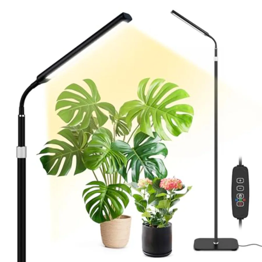 

Grow Light for Indoor Plants Full Spectrum LED Grow Light with Stand Auto On/Off Timer Height Adjustable Floor Plant Lamp with
