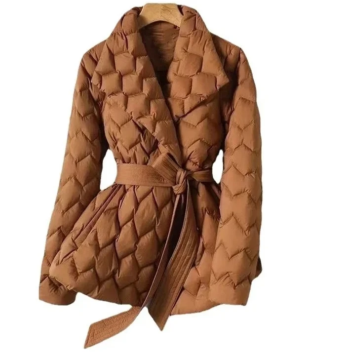 Dunne Parker jas dames herfst winter dikke warme jassen geweven blok trend vetersluiting comfortabele Y2k jas parka's