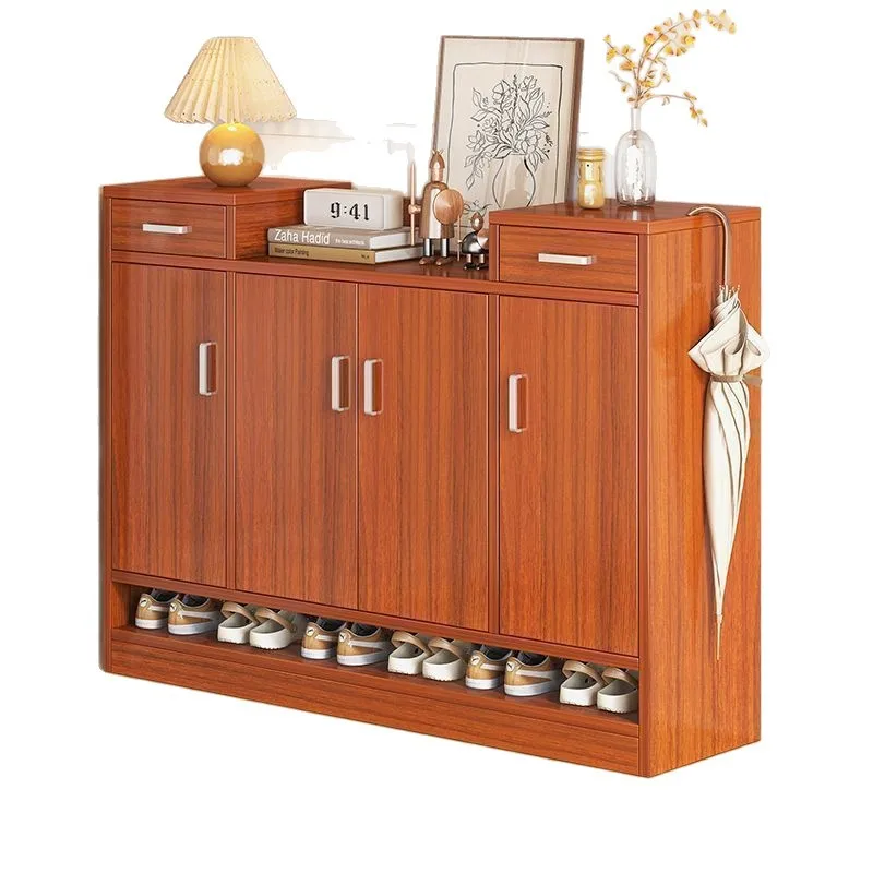 kz-Shoe household imitation door multi-functional collection and storage shoe cabinet simple solid wood large-capacity dust*