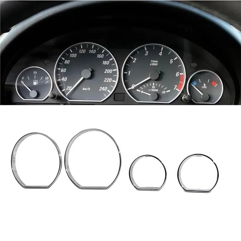 Chrome Gauge Dash Dial Rings Bezel Trim Speedometer AC For BMW 3 Series E46 99-05 Car Circle Styling Cover Auto Accessories
