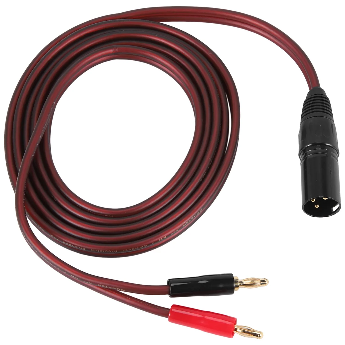 Cabo de altifalante XLR para Banana, 3 pinos macho para dupla Banana, cabo de áudio, banhado a ouro, 4mm plug para XLR3 Pro HiFi