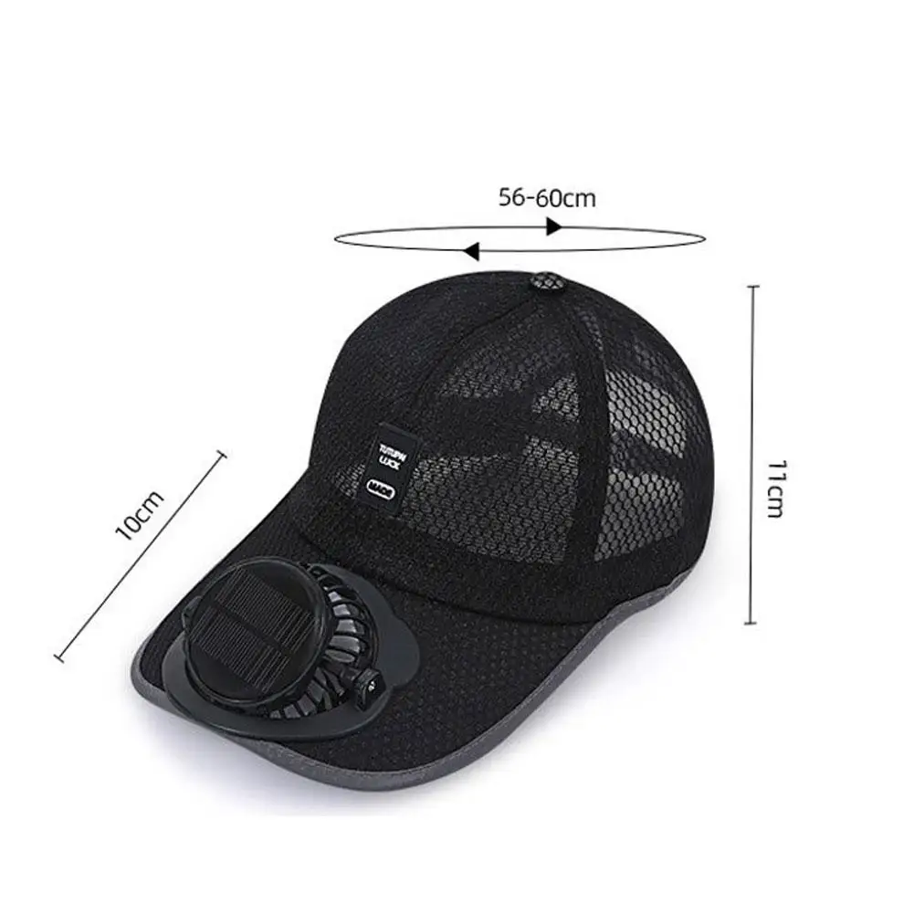 Atmungsaktiver Sonnenhut mit Solarventilator, Sonnenschutz-Baseballkappe mit Solarventilator, USB-Ladeventilator, Outdoor-Sonnenhüte, Sonnenschutzkappen
