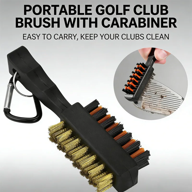 

Golf Club Brush Cleaner Ergonomic Design Cleaning Tools Portable Metal Lightweight Nylon Brushes for Golf Shoes Professional Use