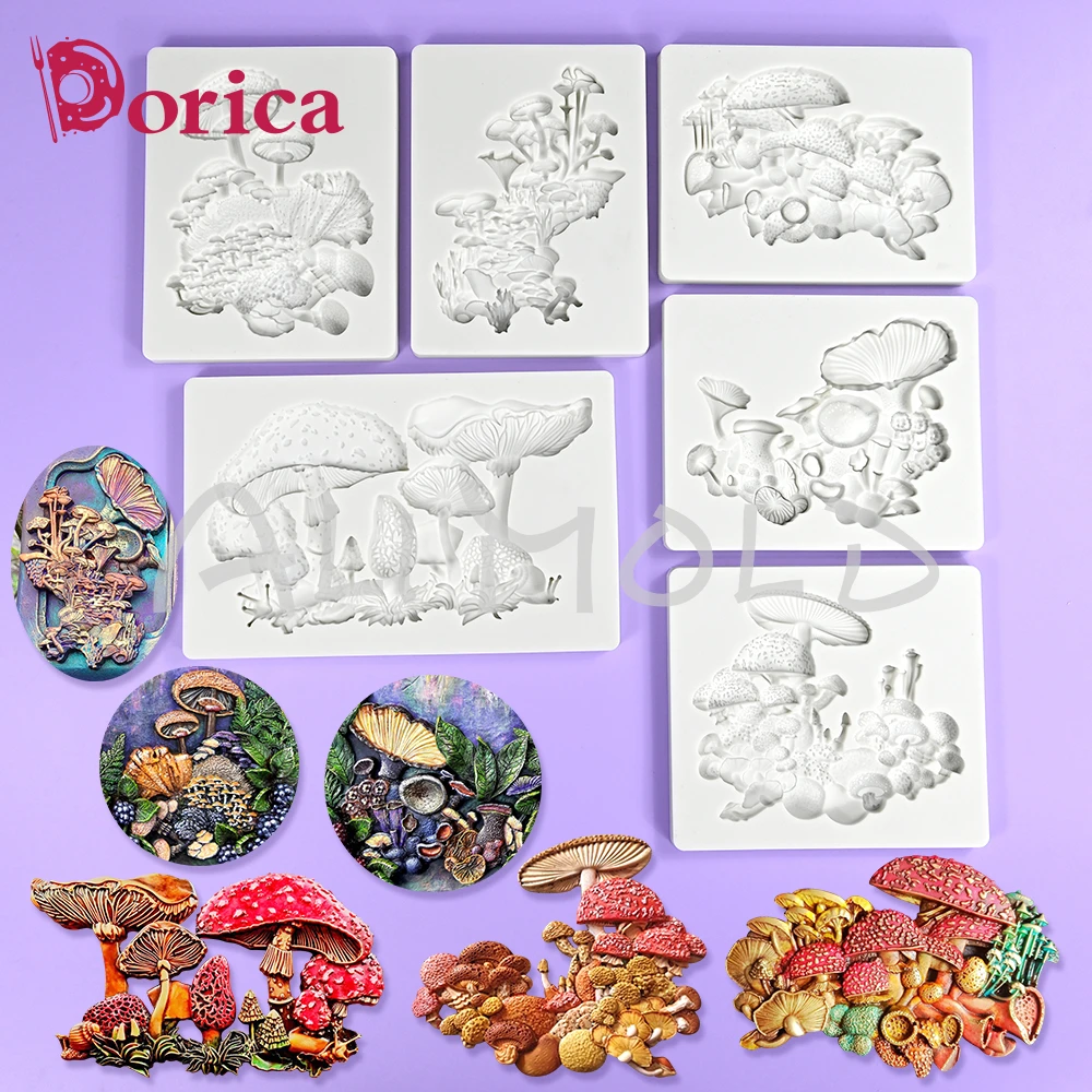 Wiele tłoczonych grzybów formy silikonowe kremówka forma do ciasta czekoladowego naczynia do pieczenia DIY glina z żywicy Making Model narzędzia do dekoracji domu