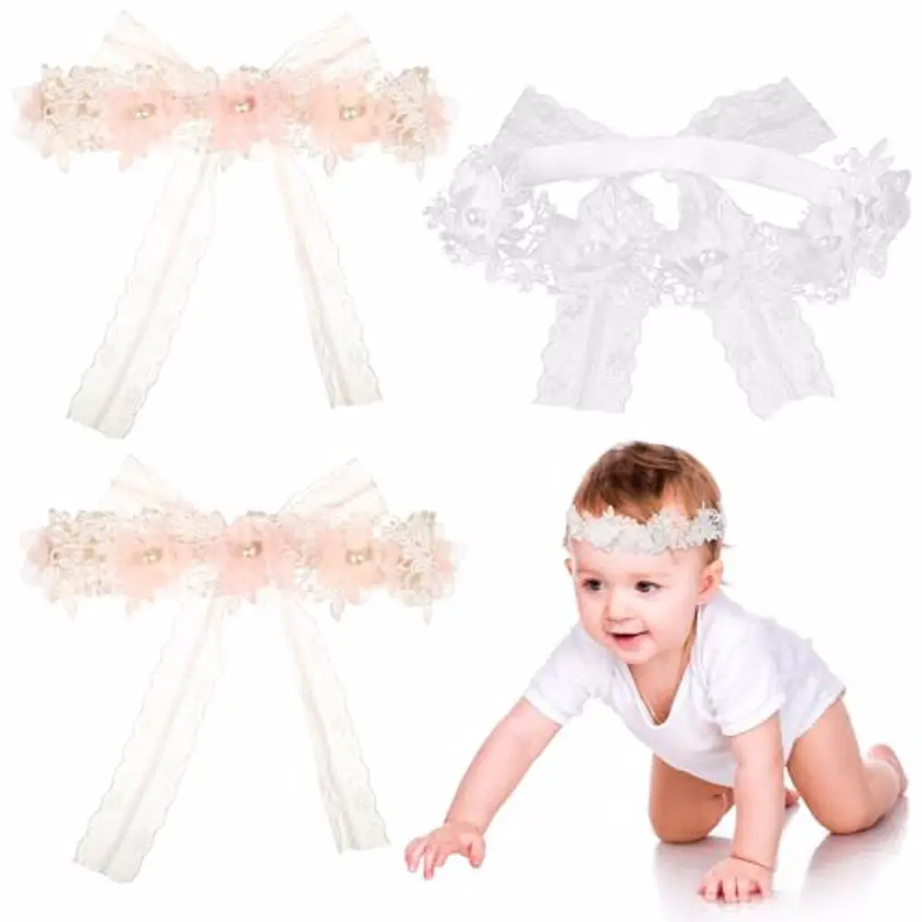 

Элегантные эластичные головные уборы из 3 предметов для новорожденных, малышей, девочек, принцесс, эластичные головные уборы