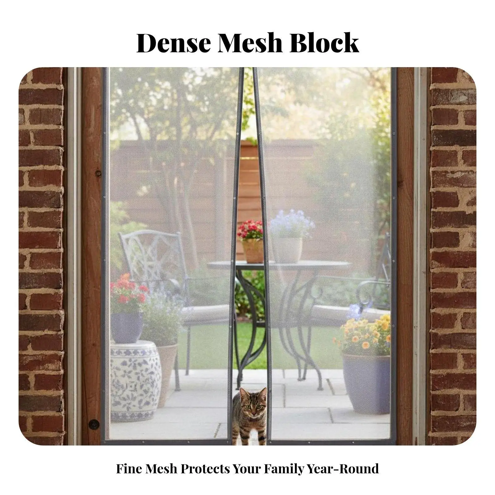 Hands Free Mosquito Door Curtain Magnetic Mesh Screen for Balcony Patio Sliding French Doors with Hooks Support