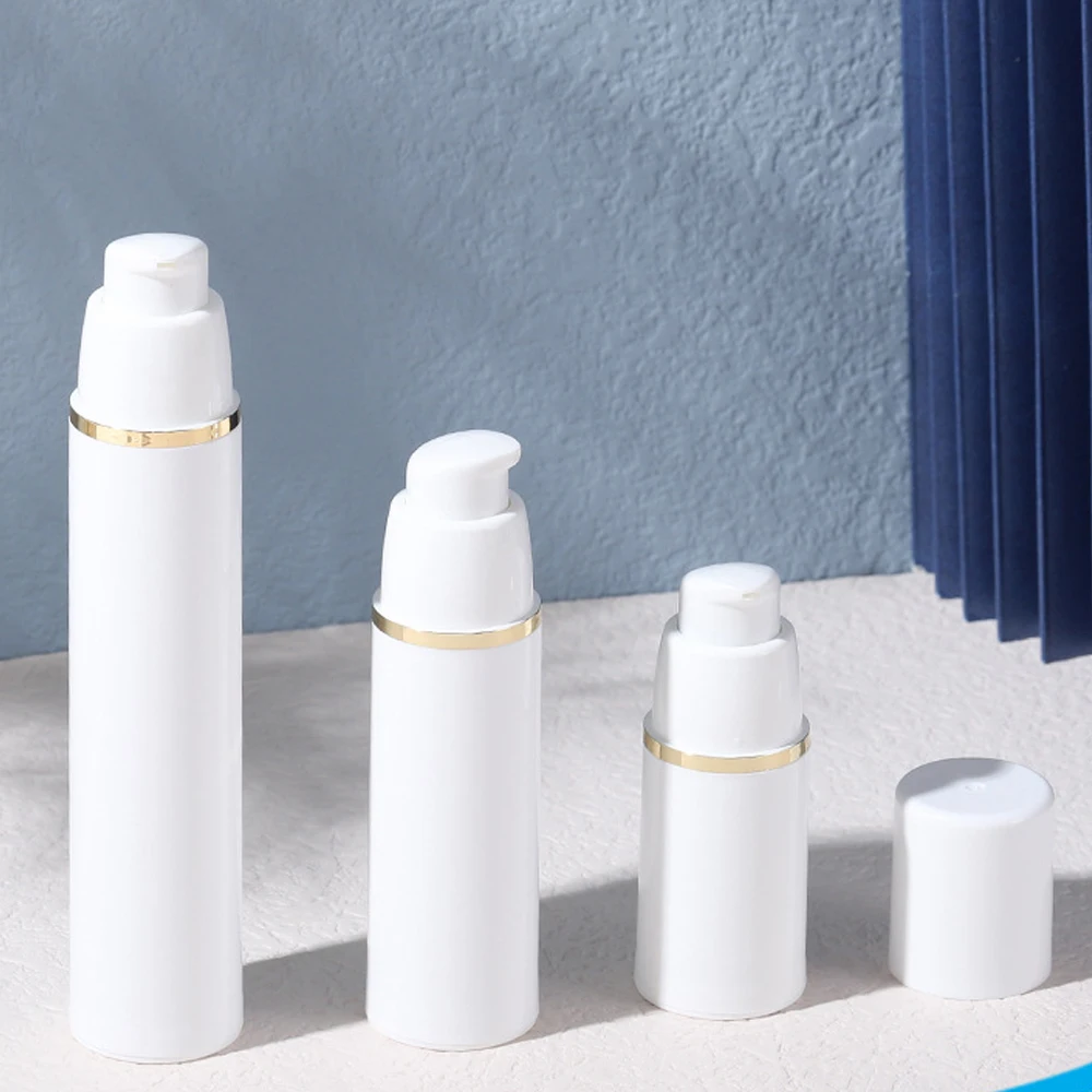 15/30/50ml White Empty Airless Bottles Pump Head Plastic Cosmetic Container Tube Travel Bottles Vacuum Packaging Lotion Bottle