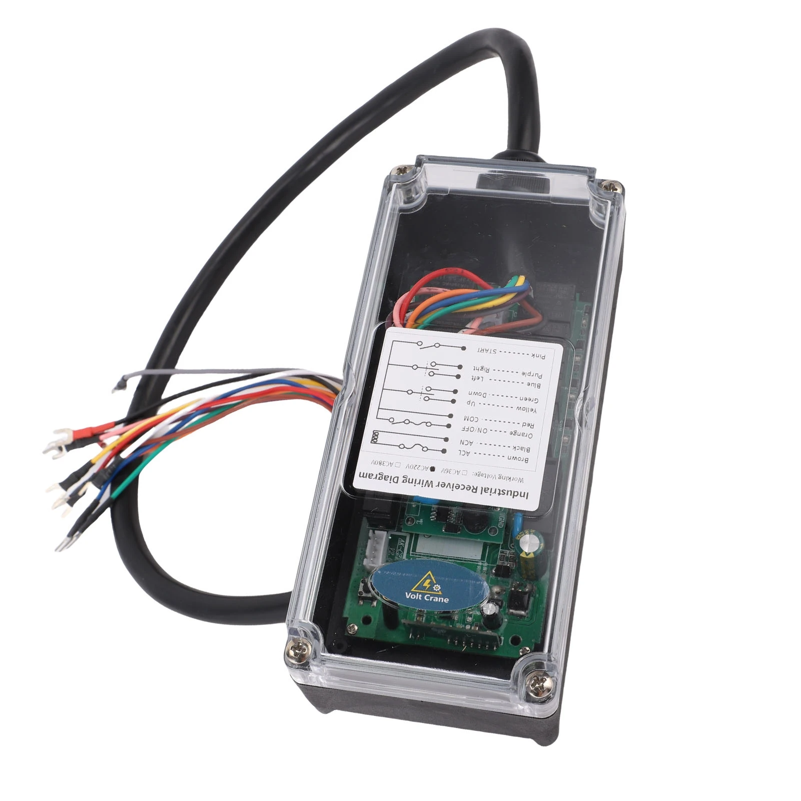 W4 Crane Wireless Remote Control Receiver Set 4 Way Single Handle Electric Hoist Controller for Industrial Bridge Truck Crane