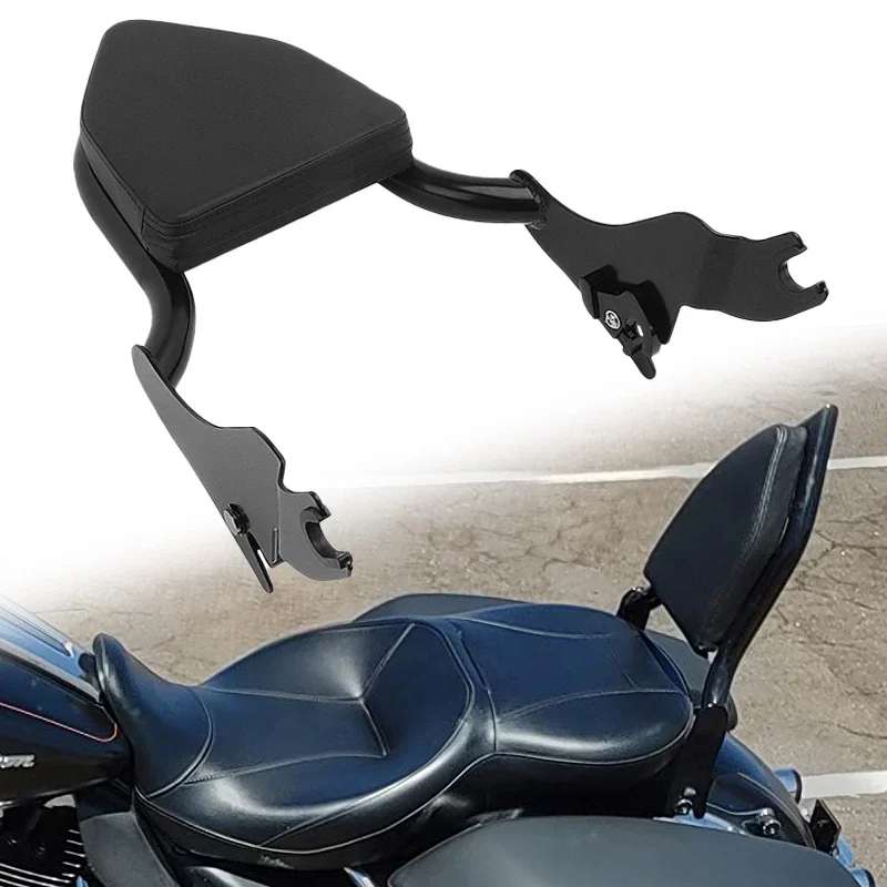 

Motorcycle Detachable Passenger Backrest Sissy Bar Black For Harley Touring Road King Street Glide 121 CVO 2023-2024