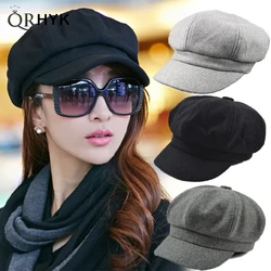 Fashion Women Beret Autumn Winter Octagonal Cap Hats Artist Painter Newsboy Hat Casual Beret Cap