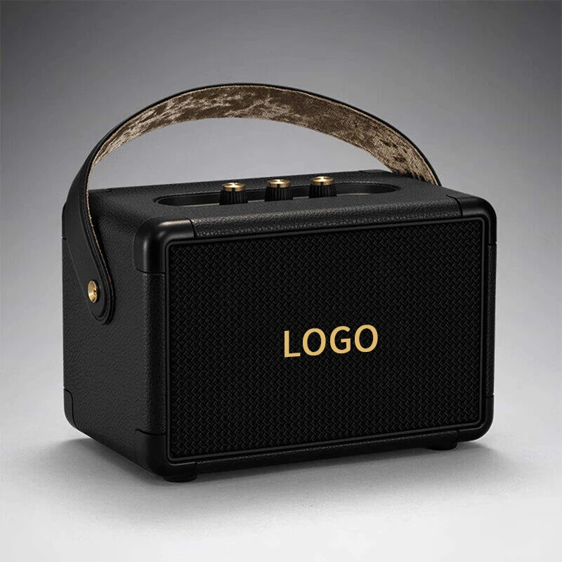 YYHC speaker Bluetooth portabel, pengeras suara subwoofer nirkabel warna hitam, audio luar ruangan