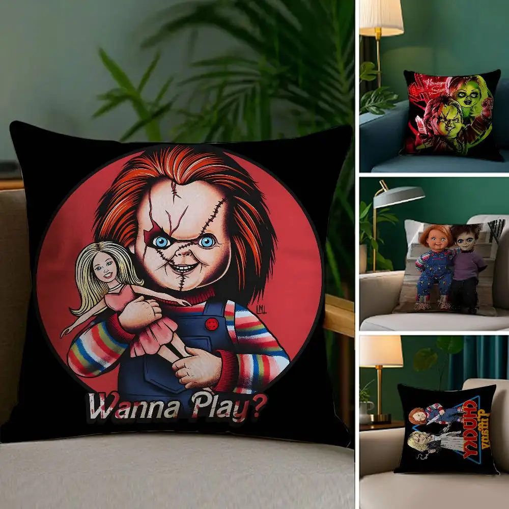 B-bride of C-Chucky Horror moive Pillow Case Anti-dustmite Invisible zipper Sofa Bed