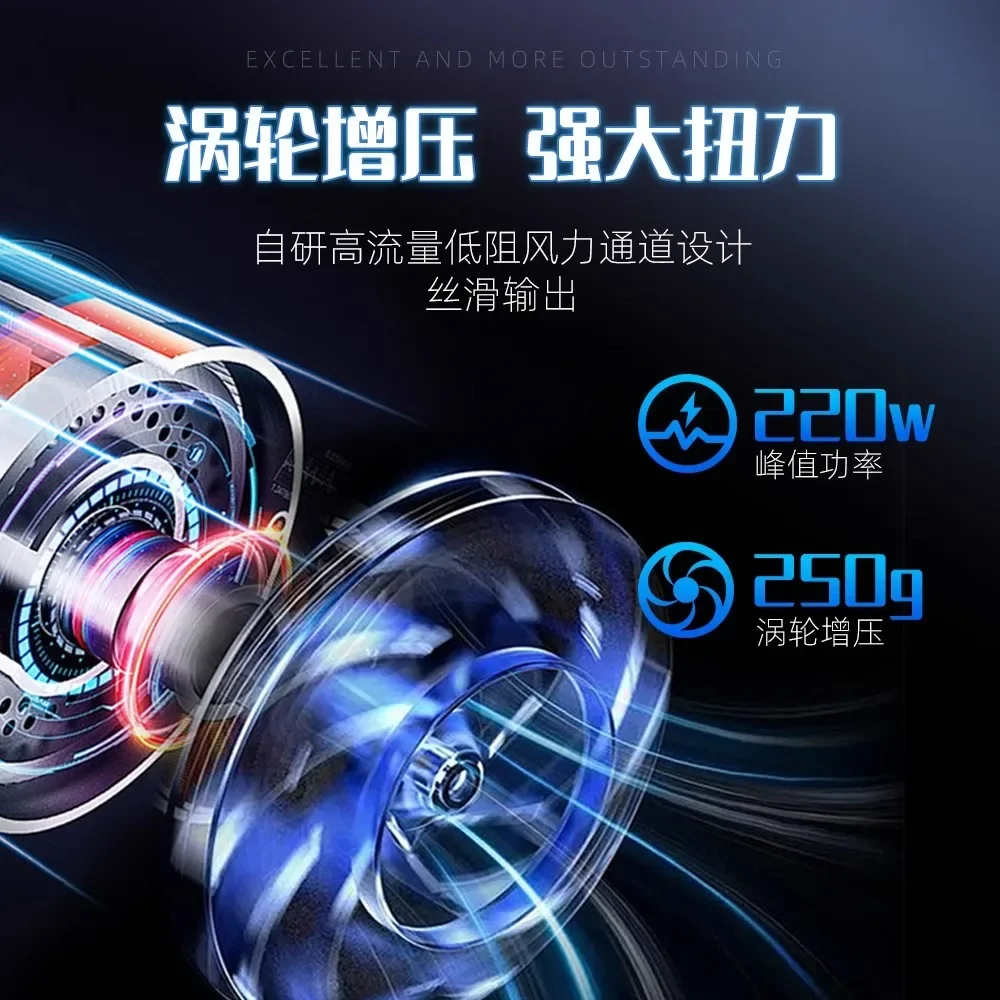 Turbo fan High-speed supercharged violent hair dryer Handheld wireless vacuuming Portable violent fan