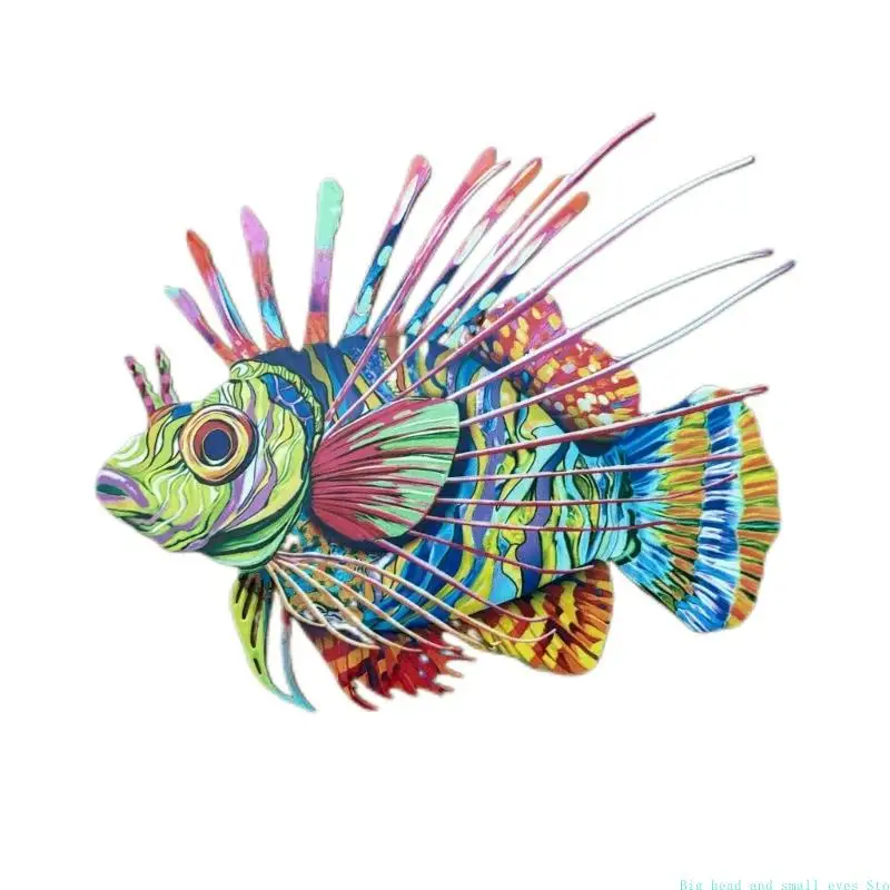 581C Metal Ocean Fish Wall Art Set for Indoor Living Room Display