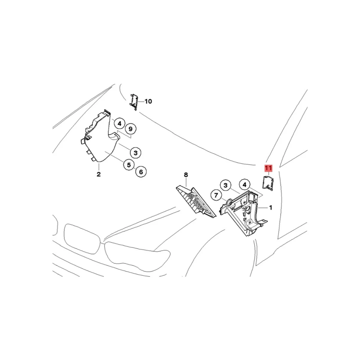 51439111663 wewnętrzny Panel Kick wtyk OBD pokrowiec na BMW E66 E65 2001-2008 interfejs diagnostyczny w pojeździe kapturek dla wtyczek beżowy