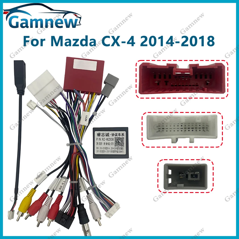 Car 16pin Wiring Harness Adapter Canbus Box Decoder For Mazda CX4 CX-4 2014-2018 Mazda 3 2014-2019