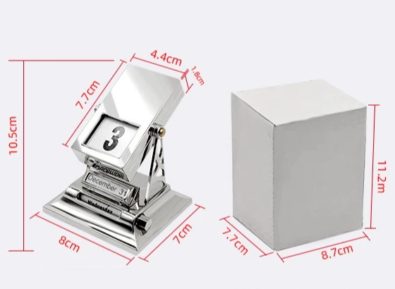 Russian Version of High-end Creative Perpetual Calendar Office Decoration Three-dimensional Metal Desk Calendar Craft Gift