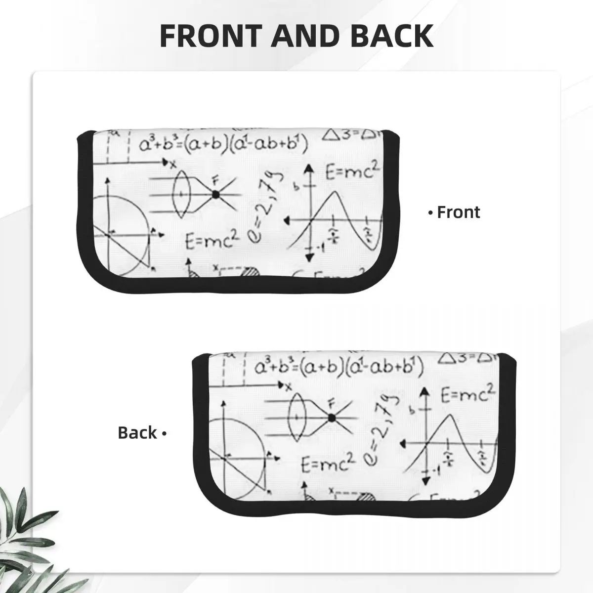 Mathematics Formulas Math Numbers Pencil Case for Studen School Pen Box Pencil Bag Stationery Supplies Pen Holder Bag