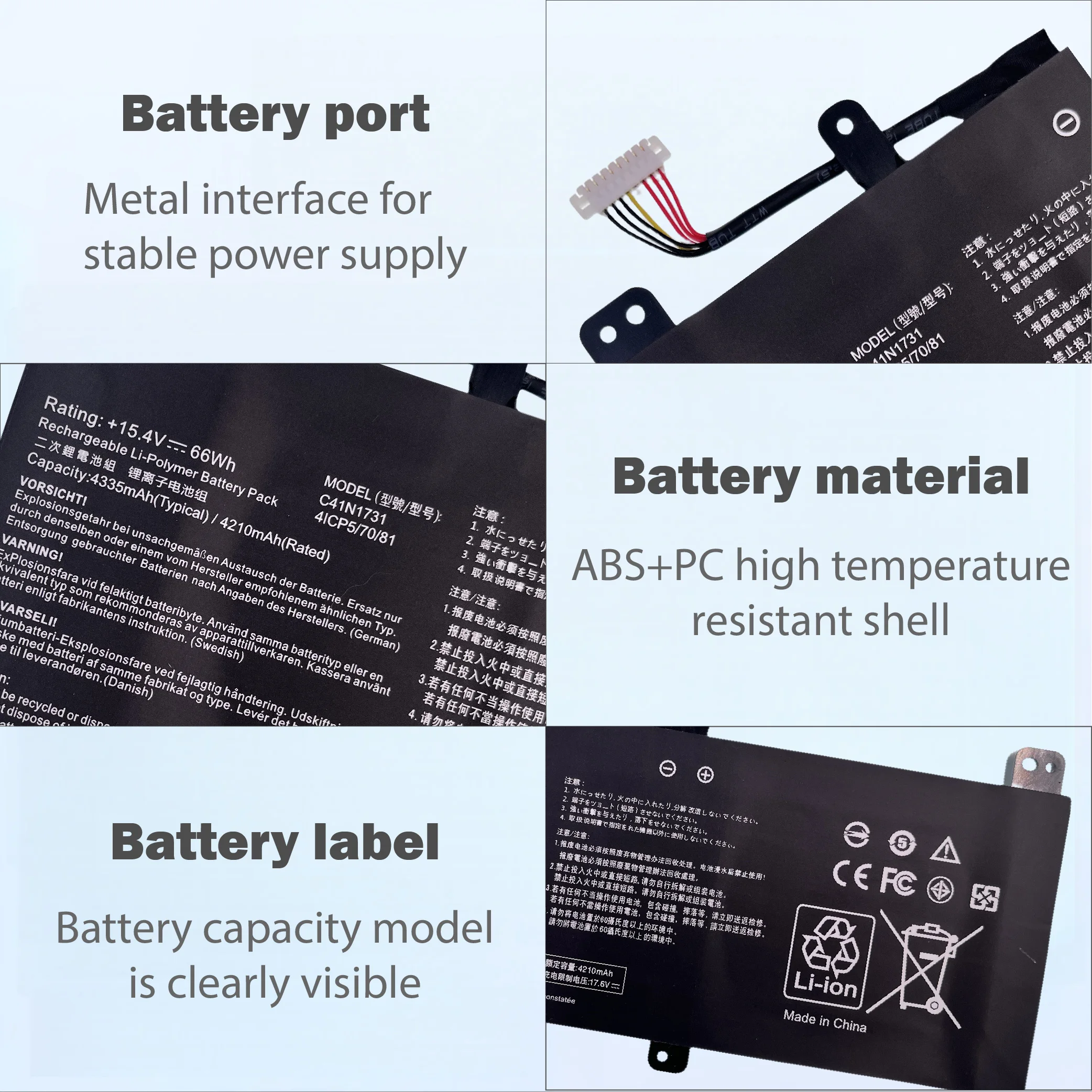 C31N2105 15.4V 4335mAh Battery for Asus Vivobook M3402QA K3402ZA M3402RA S5600F S4600F 0B200-04140000 66Wh