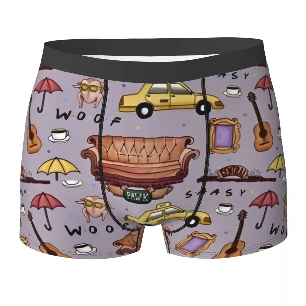 

Комедийное нижнее белье с героями мультфильмов «Друзья», дышащие трусы для американского телевидения, шорты, трусы с 3D чехлом, мужские шорты-боксеры большого размера