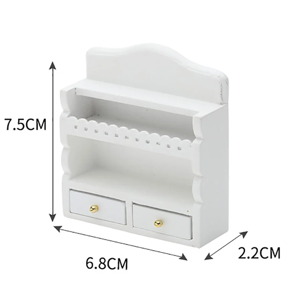 1/12 Dollhouse Miniature Accessories Mini Wooden Kitchen Wall Cabinet Storage Shelf Model for Doll House Decoration