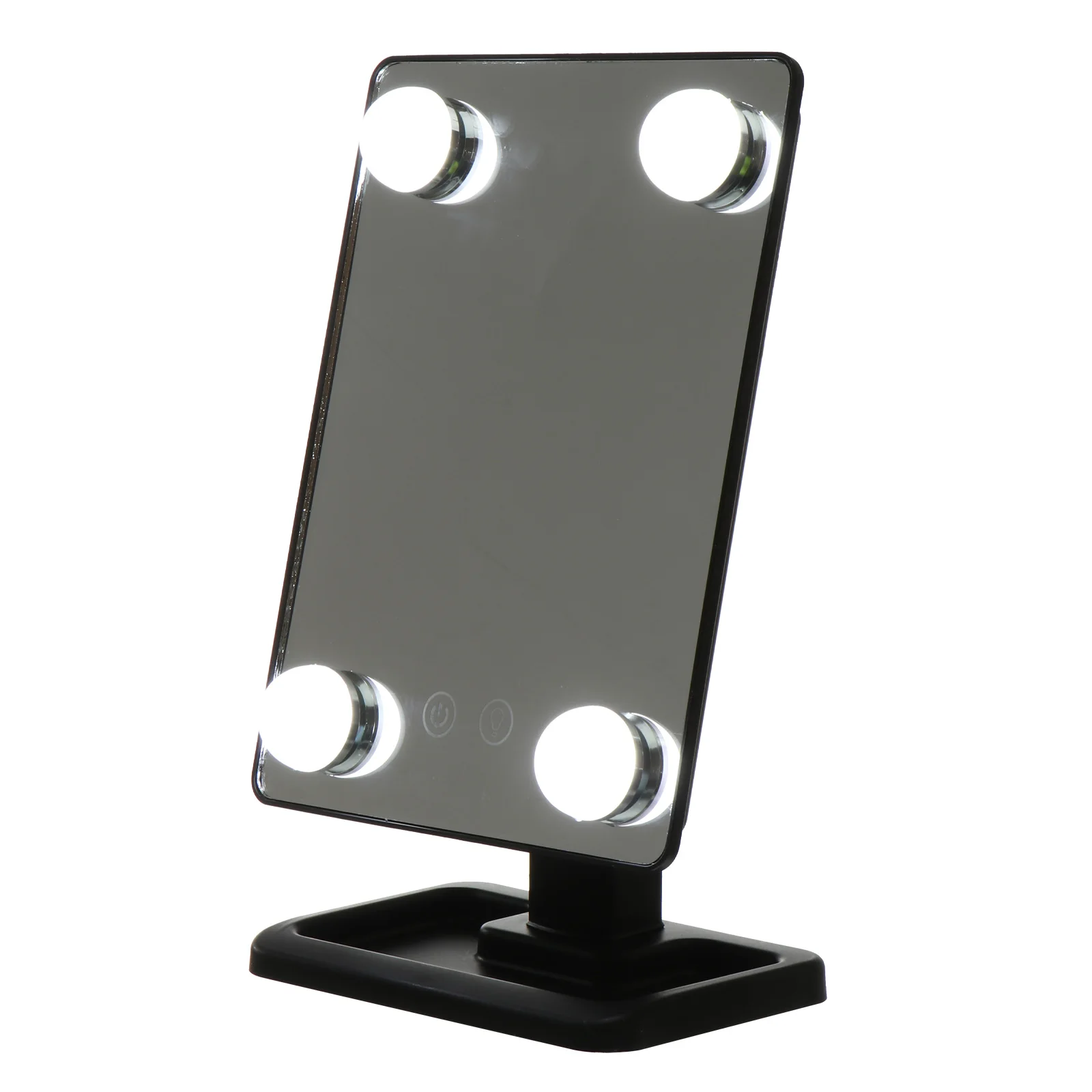 

LED Makeup Mirror Bathroom Vanity Countertop Tabletop Swivel Women Light Adjustable 3 Modes ABS Material Small Space Bedroom
