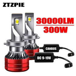 ZTZPIE 6000K HB3 HB4 9005 9006 H1 H7 H4 H11 Bulb Led Lamp CSP 3570 Chips Car Headlight Light 300W 30000LM Fog Lights Lamps