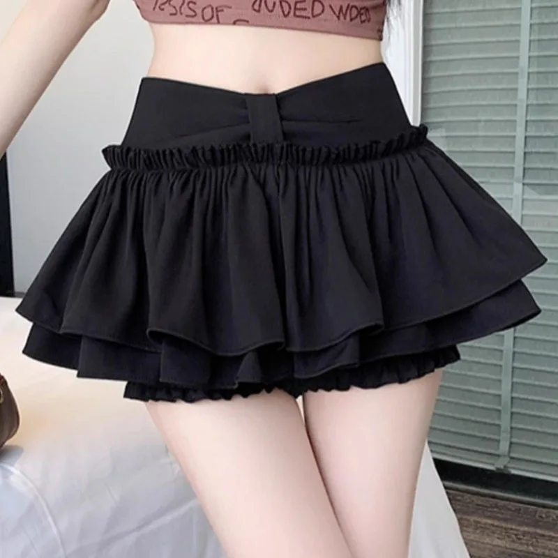 Women Skirt Pleats Elastic High Waisted Design Slim Solid Color Simple Fashion Versatile Comfortable Daily Casual Short Skirts