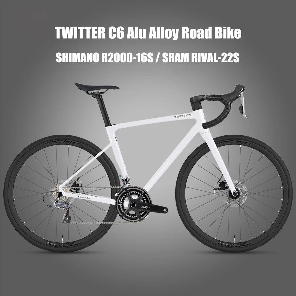 

Cheap TwitterC6 Aluminum Road bikes 700X28C RIVAL-22S Road Racing Bicycle hydraulic brake gravel bike With inner Cables For Sale